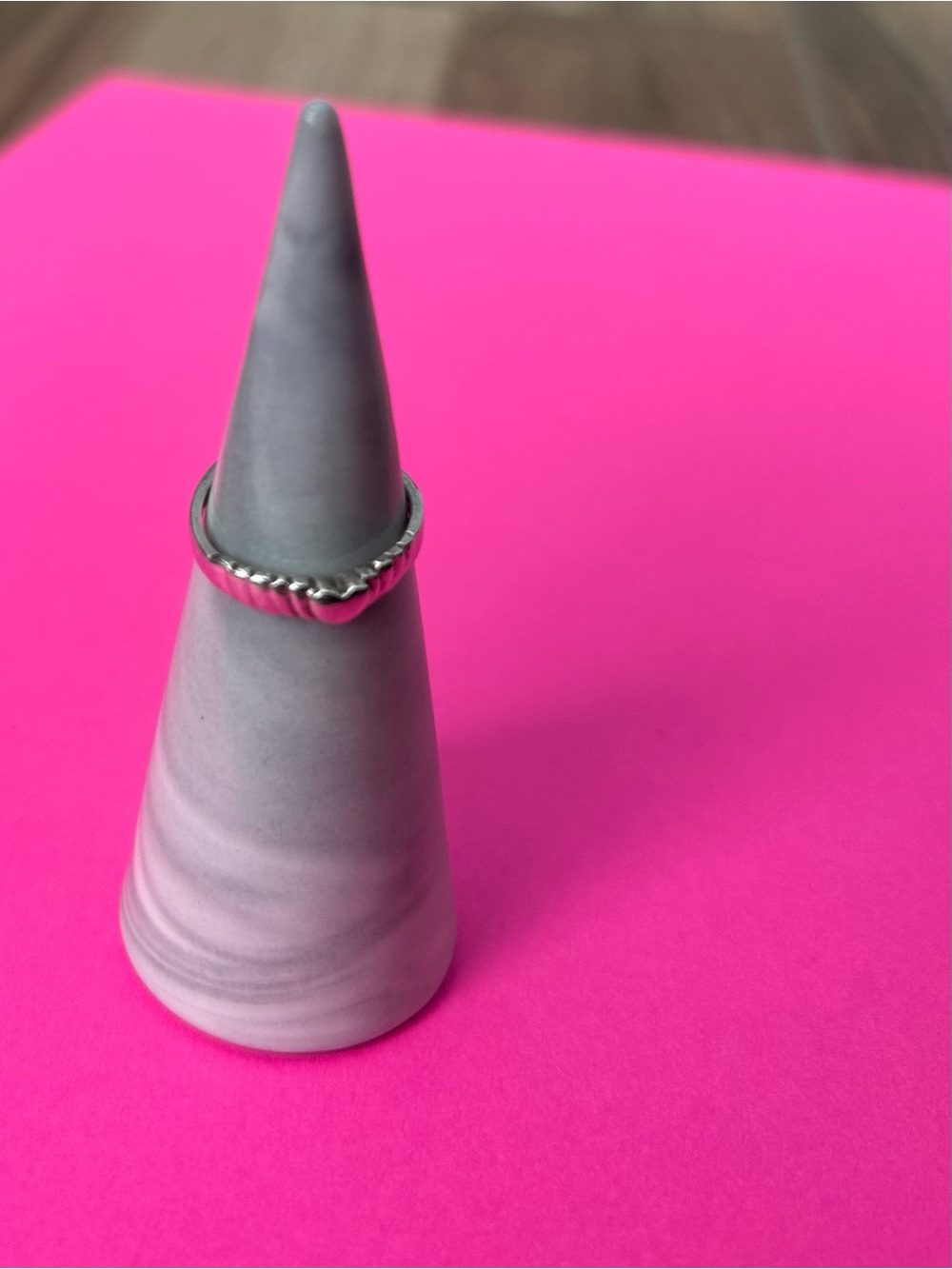 Delicate Sterling Silver Dainty Heart Ring Size 5.5 Tiny 925 Silver Stack Band - Picture 2 of 10